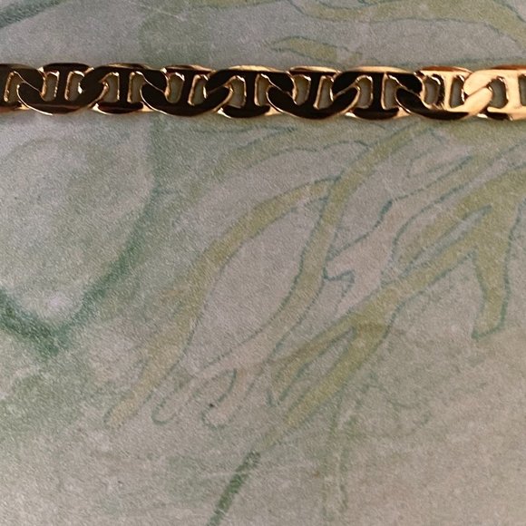 14K Gold Filled Bracelet Solid Mariner Link - Picture 2 of 4